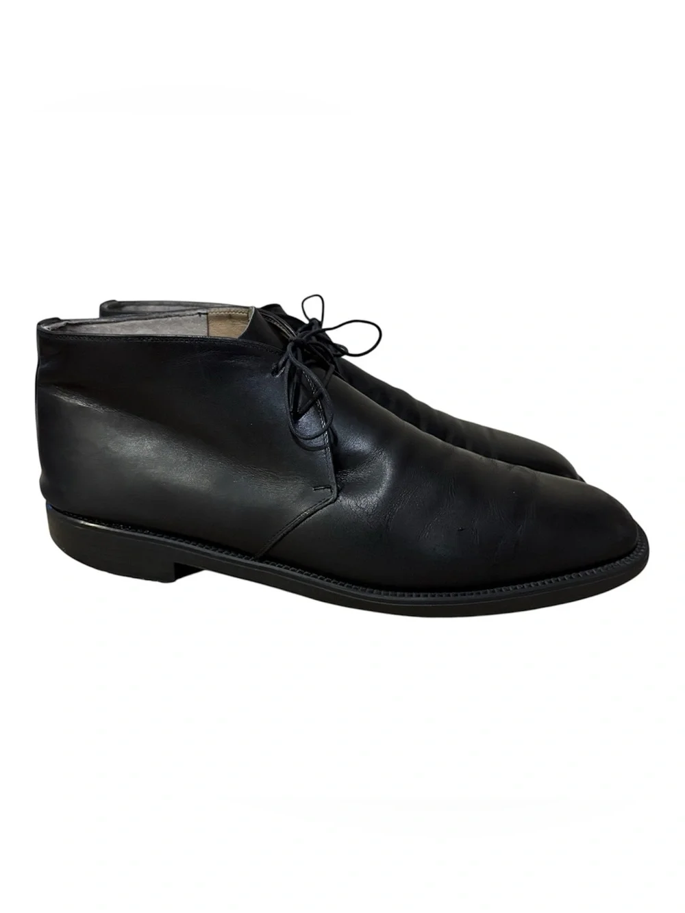 Salvatore Ferragamo Men's Black Leather Chukka Boots Size 11?
